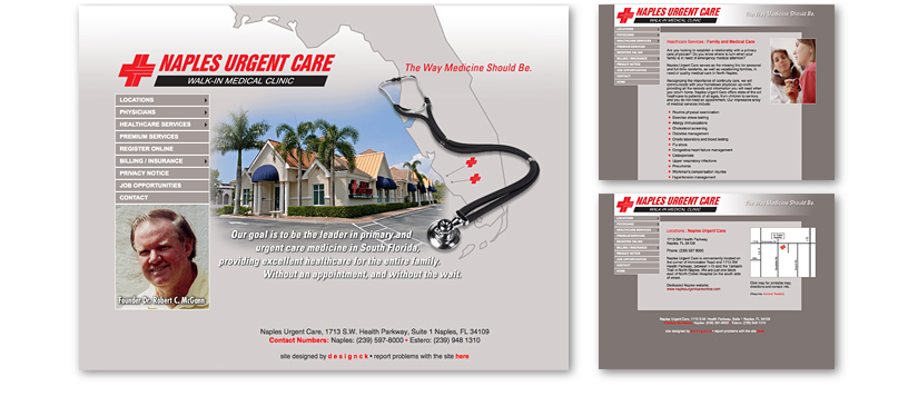 Naples Urgent Care website